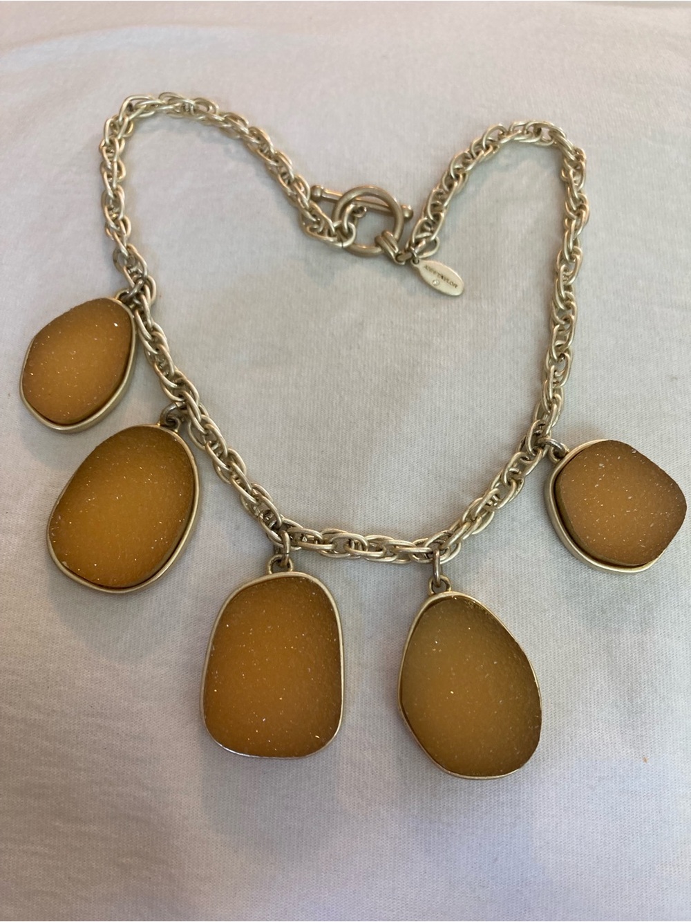 Ann Taylor Golden Yellow Faux Druzy Statement Necklace